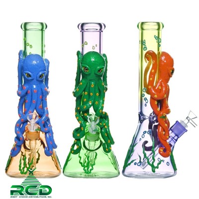 WATER PIPE GLOW IN DARK 3D OCTOPUS SCULPTURE WP25062 1CT